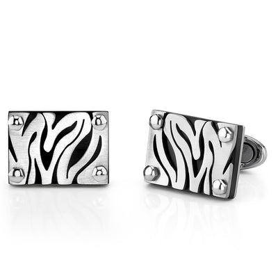 Stainless Steel Zebra Pattern Cufflinks