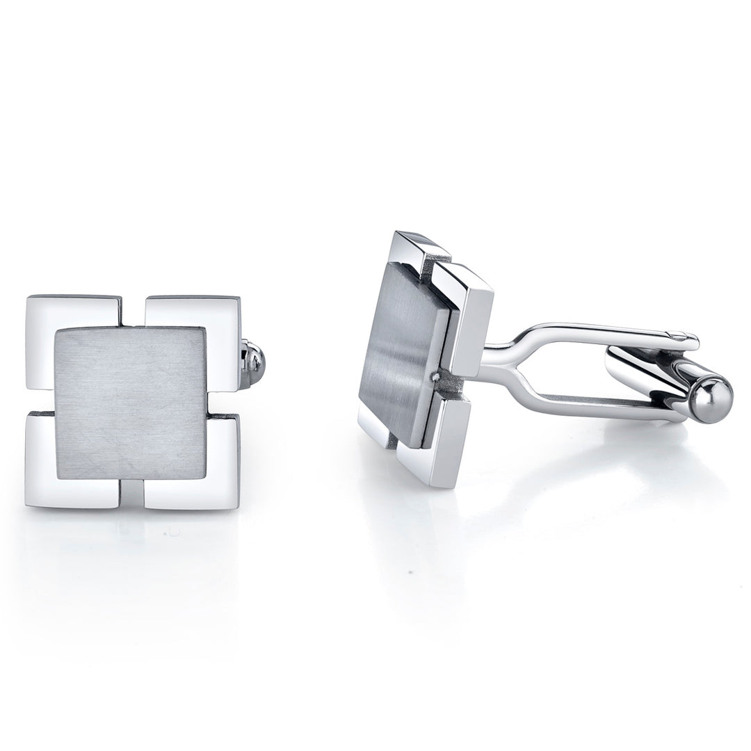 Stainless Steel Dual-Tone Square Cufflinks