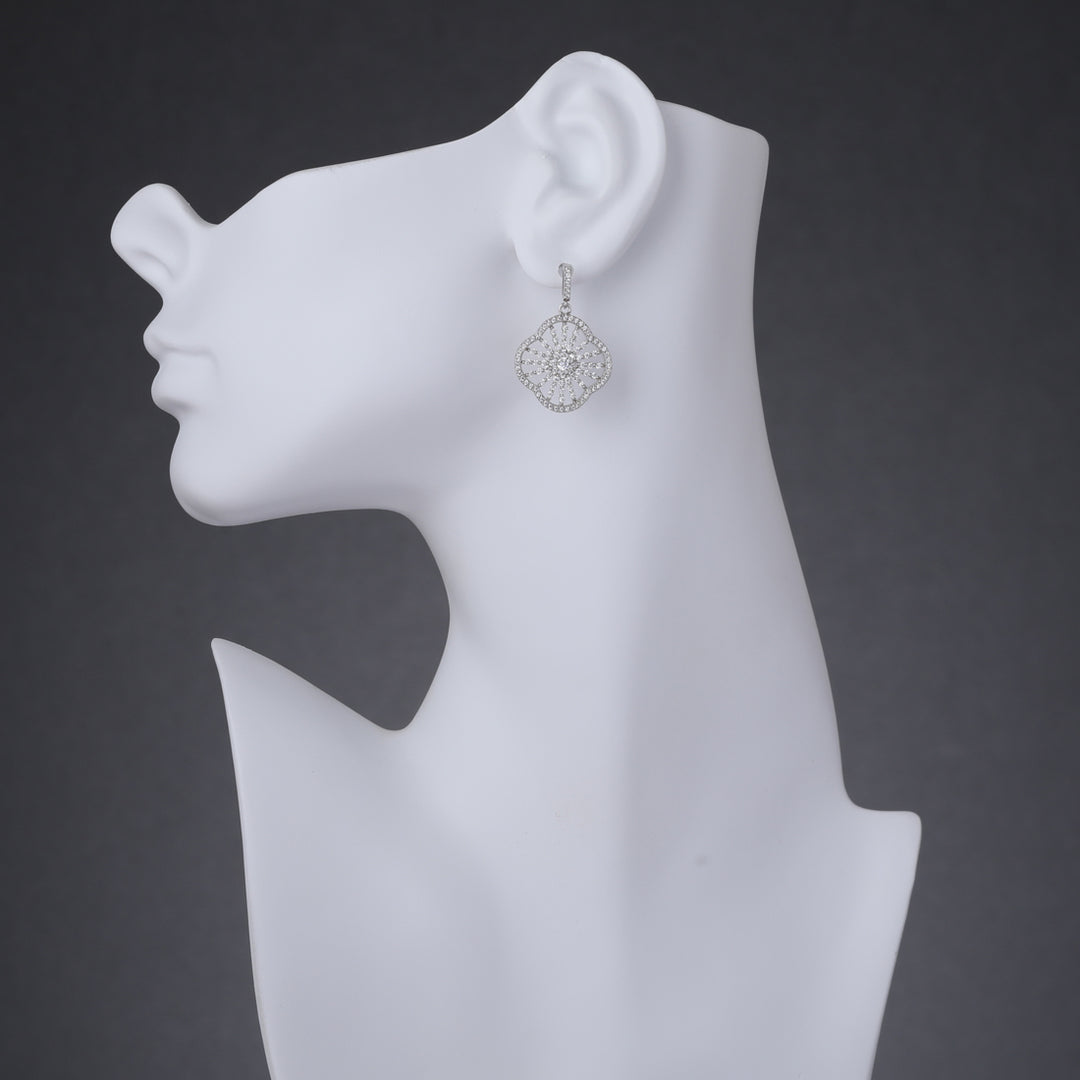 Sterling Silver Mandala Dangle Drop Earrings