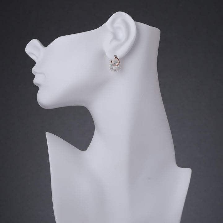 Sterling Silver Eclat Rose-Tone Earrings