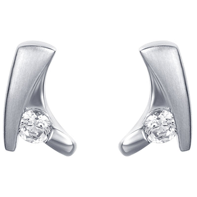 Sterling Silver Crystal Cove Earrings for Women