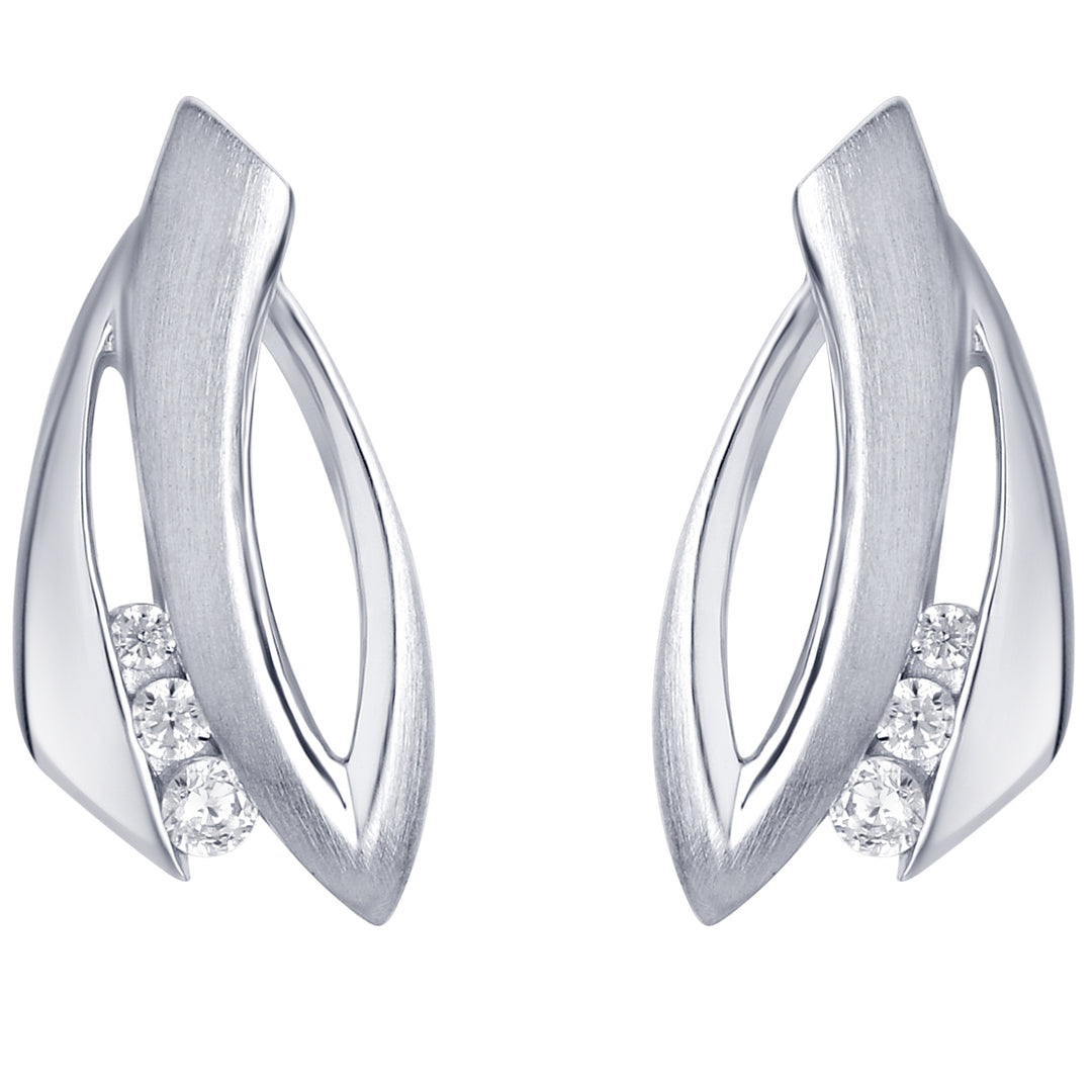 Sterling Silver Abstract Twist Earrings for Women
