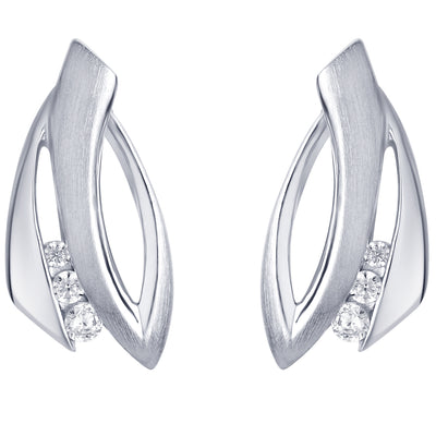 Sterling Silver Abstract Twist Earrings for Women