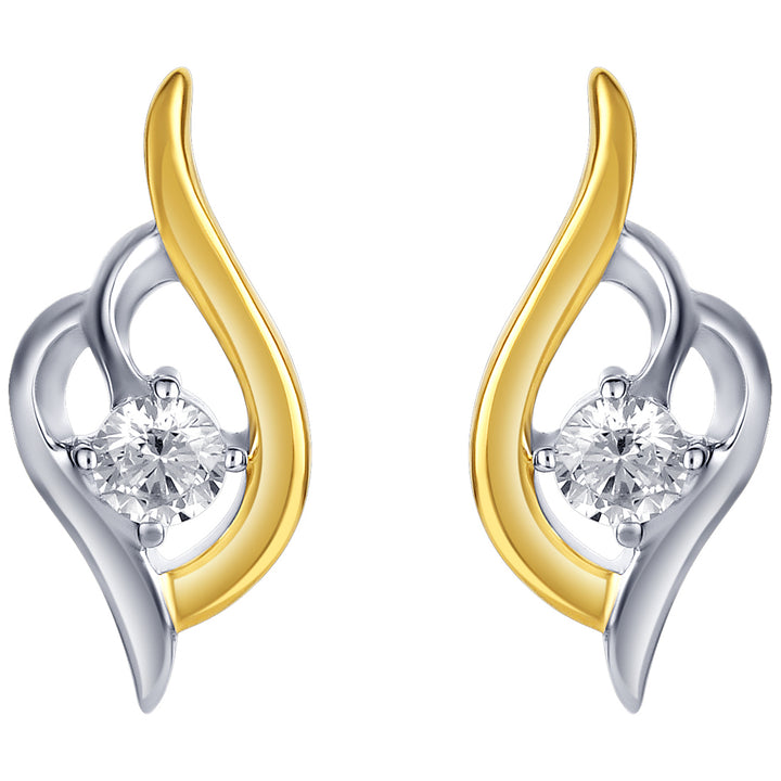 Two-Tone Sterling Silver Whimsical Teardrop Earrings for Women