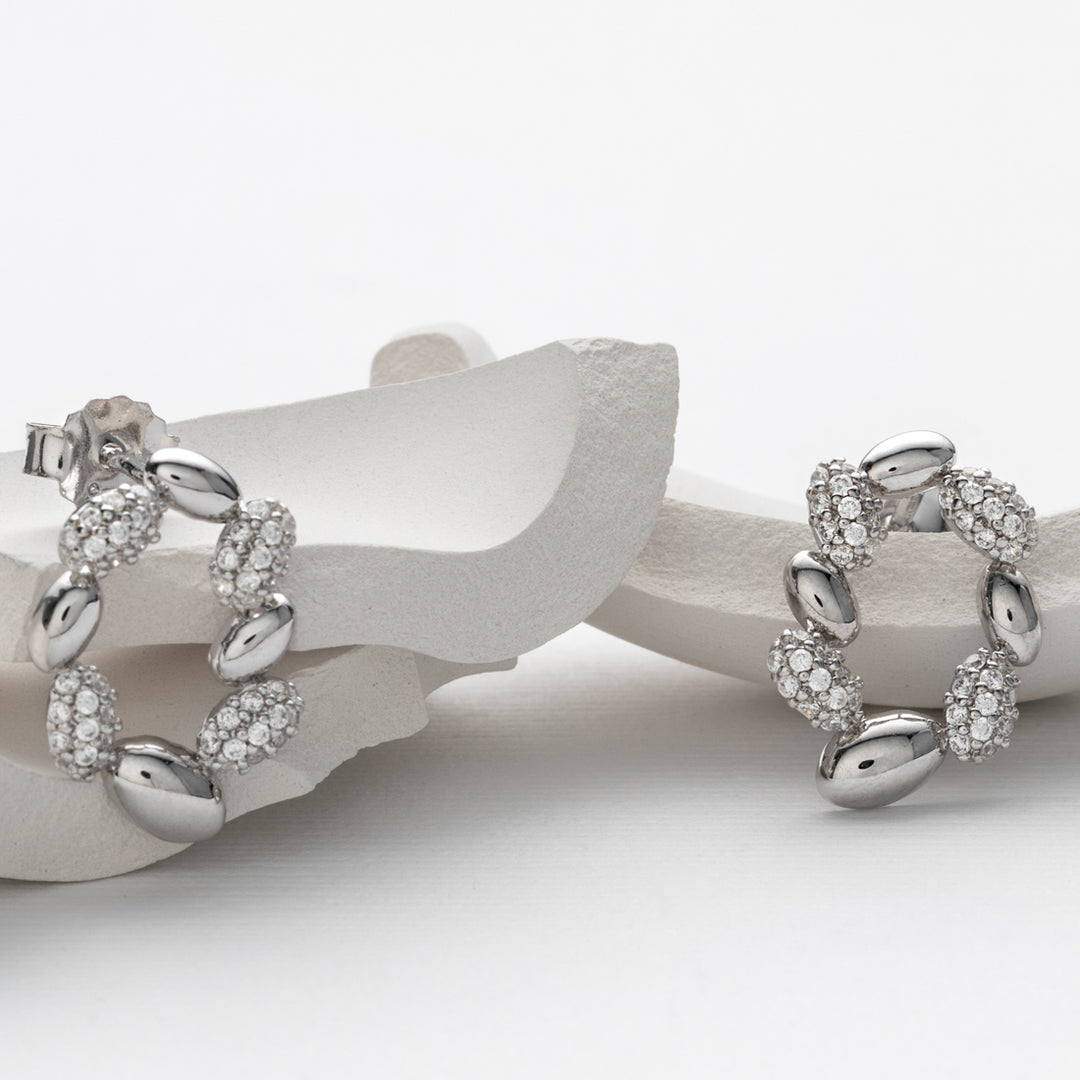 Sterling Silver Wreath Charm Drop Earrings for Women