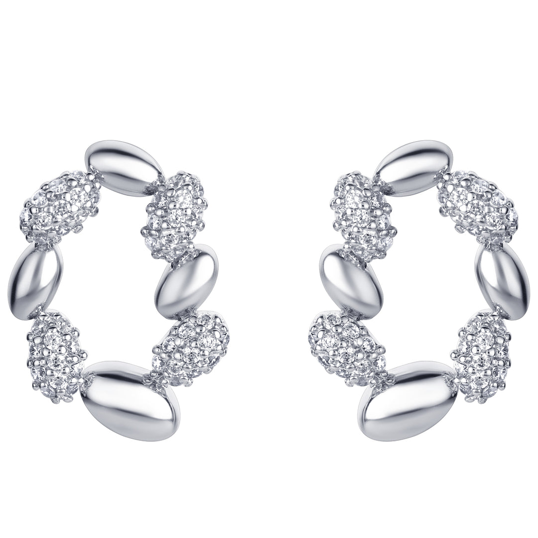 Sterling Silver Wreath Charm Drop Earrings for Women