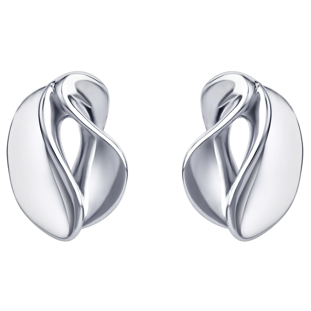 Sterling Silver Elegant Open Twist Earrings for Women
