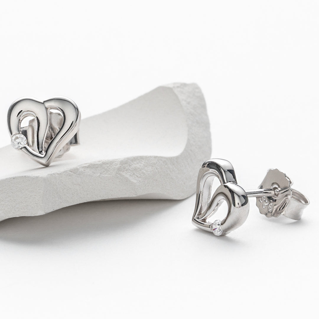 Sterling Silver Sweetheart Earrings for Women