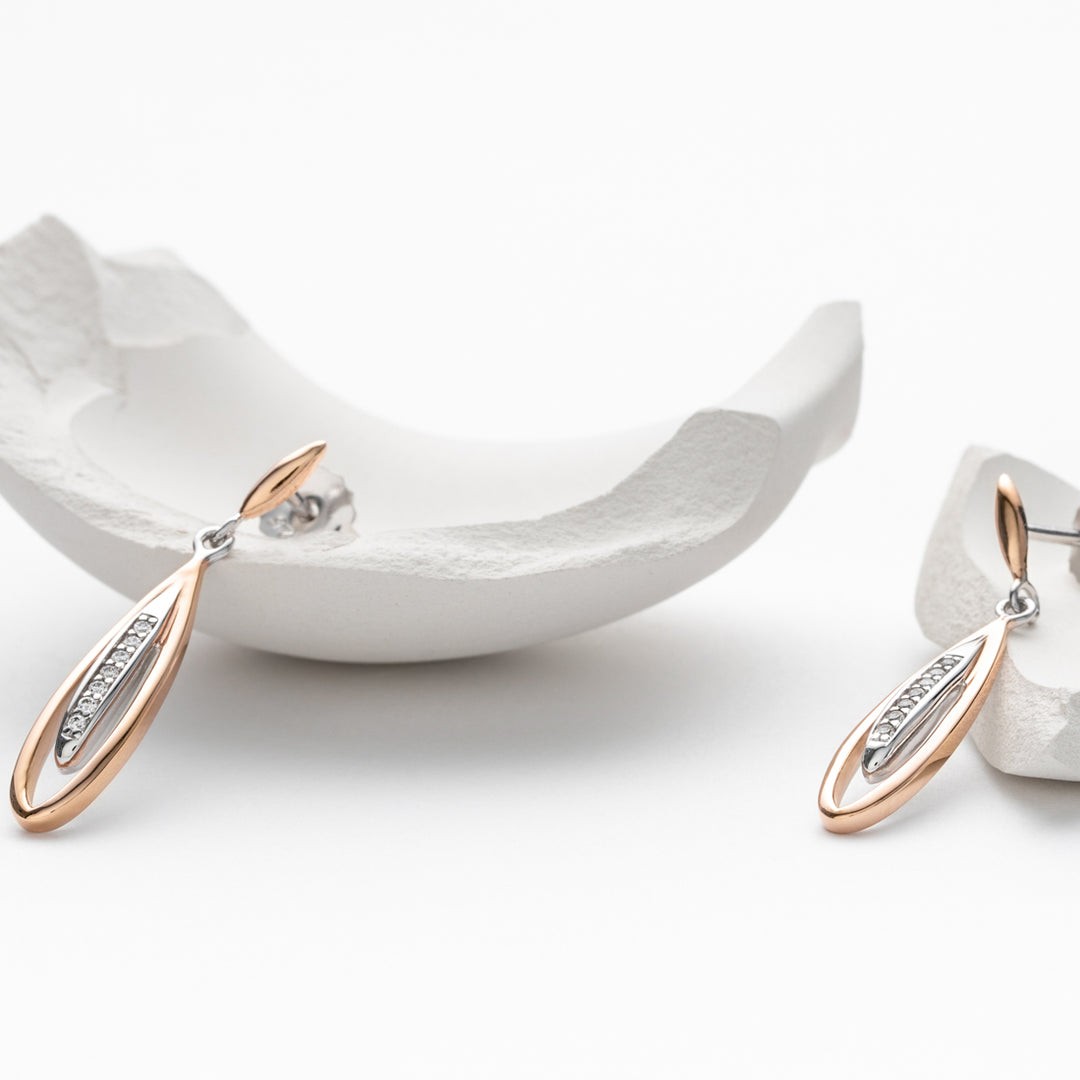 Sterling Silver Floating Teardrop Earrings for Women