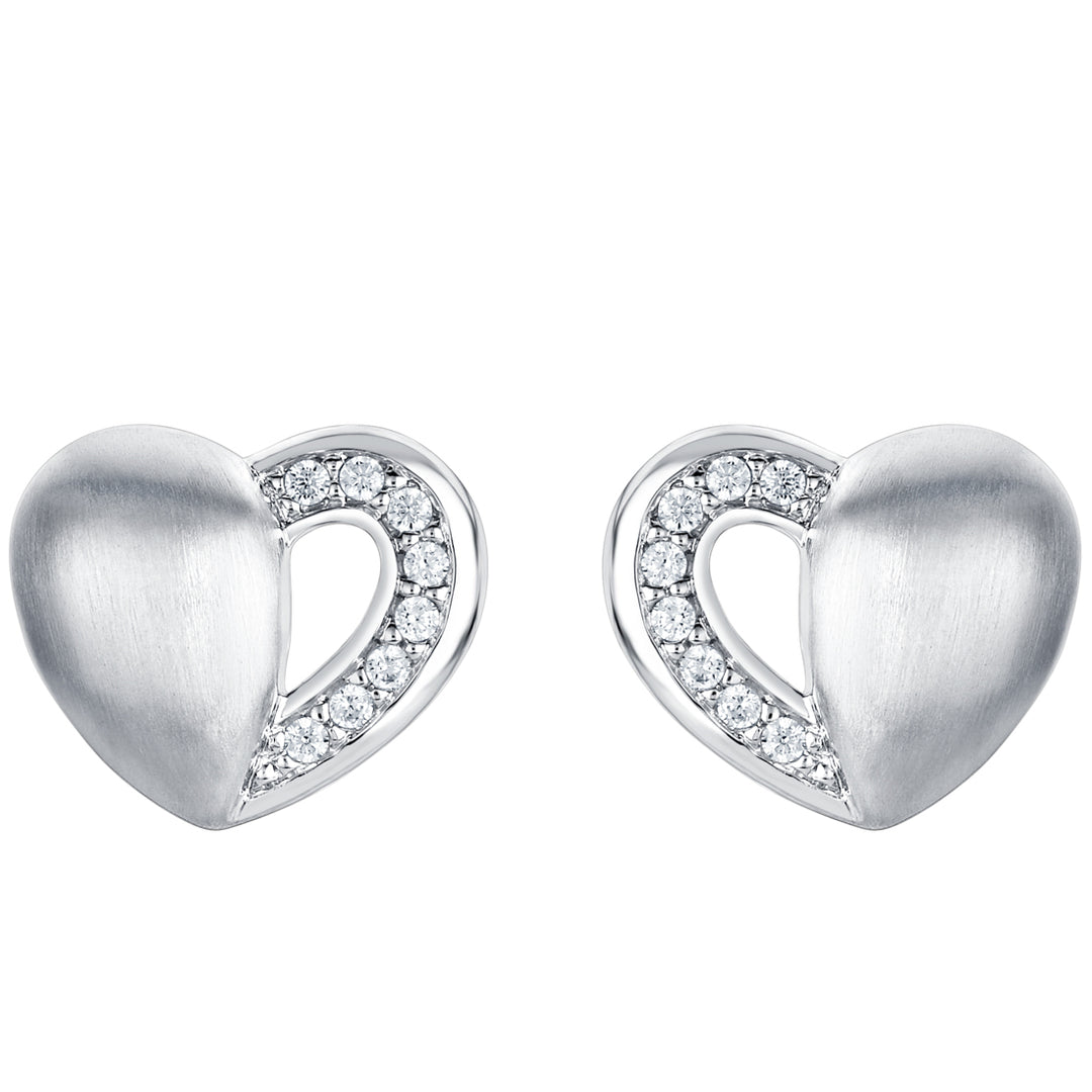 Sterling Silver Dainty Heart Earrings for Women