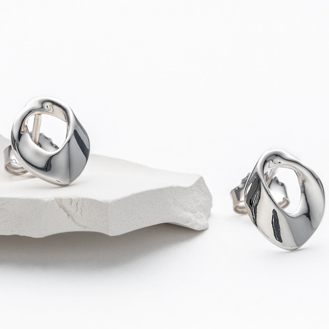 Sterling Silver Sculpted Floating Earrings for Women