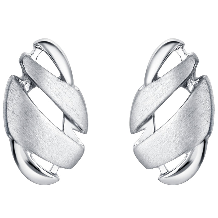 Sterling Silver Geometric Swirl Floating Earrings for Women
