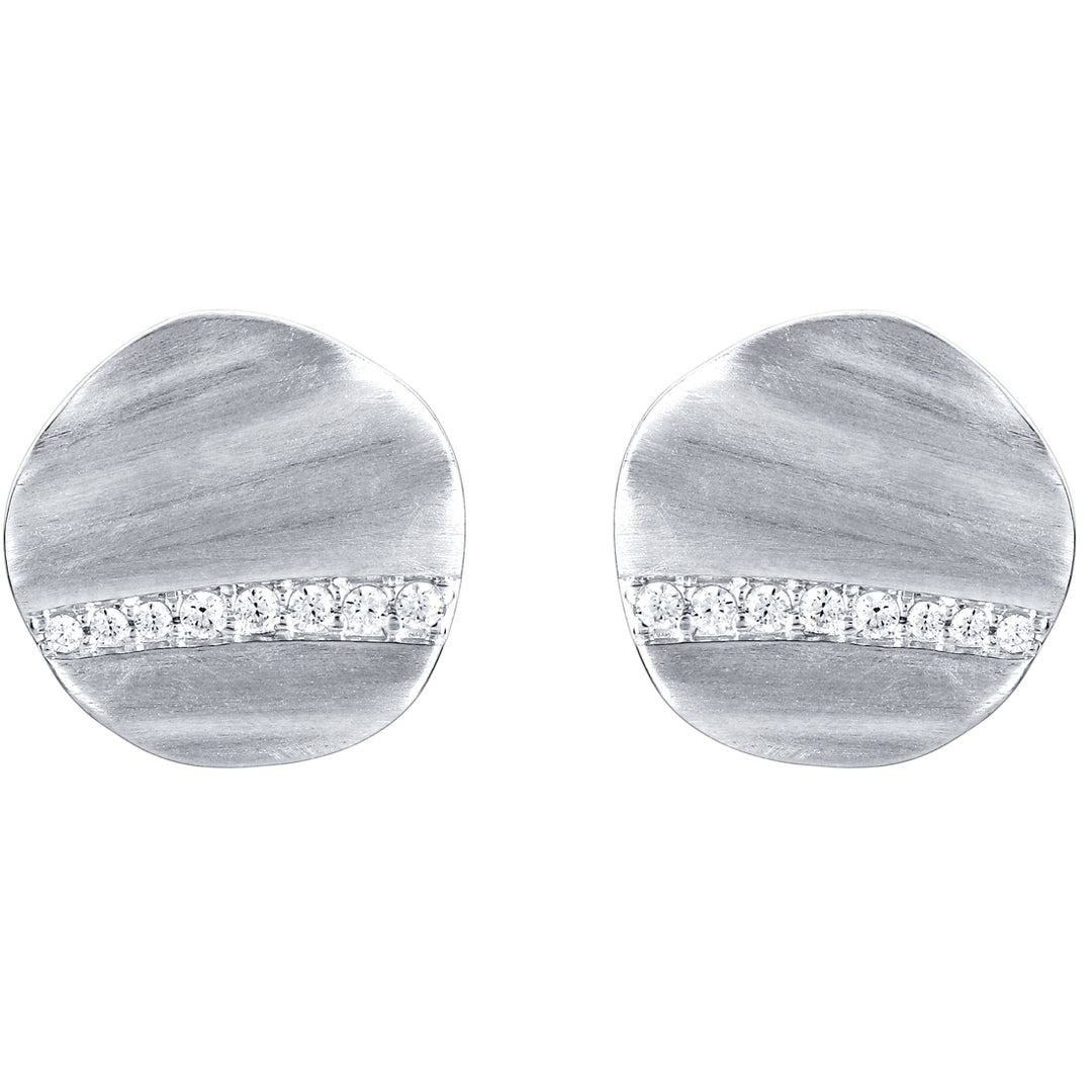 Sterling Silver Satin Disc Floating Earrings for Women