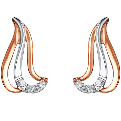 Sterling Silver Double Flip Charm Earrings for Women
