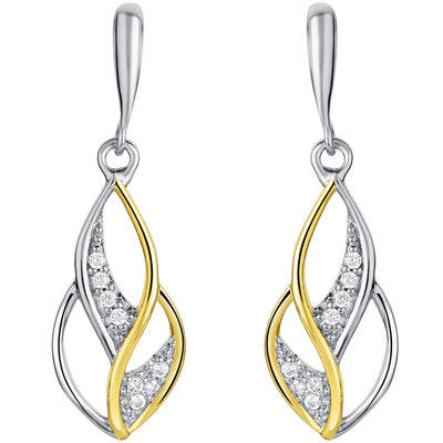 Two-Tone Sterling Silver Infinity Teardrop Earrings for Women