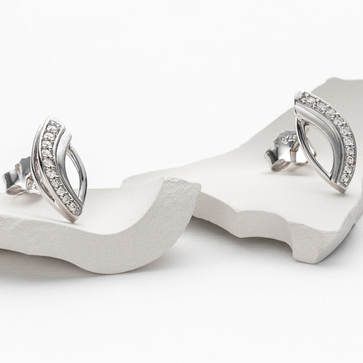 Sterling Silver Enchanted Open Marquise Earrings for Women