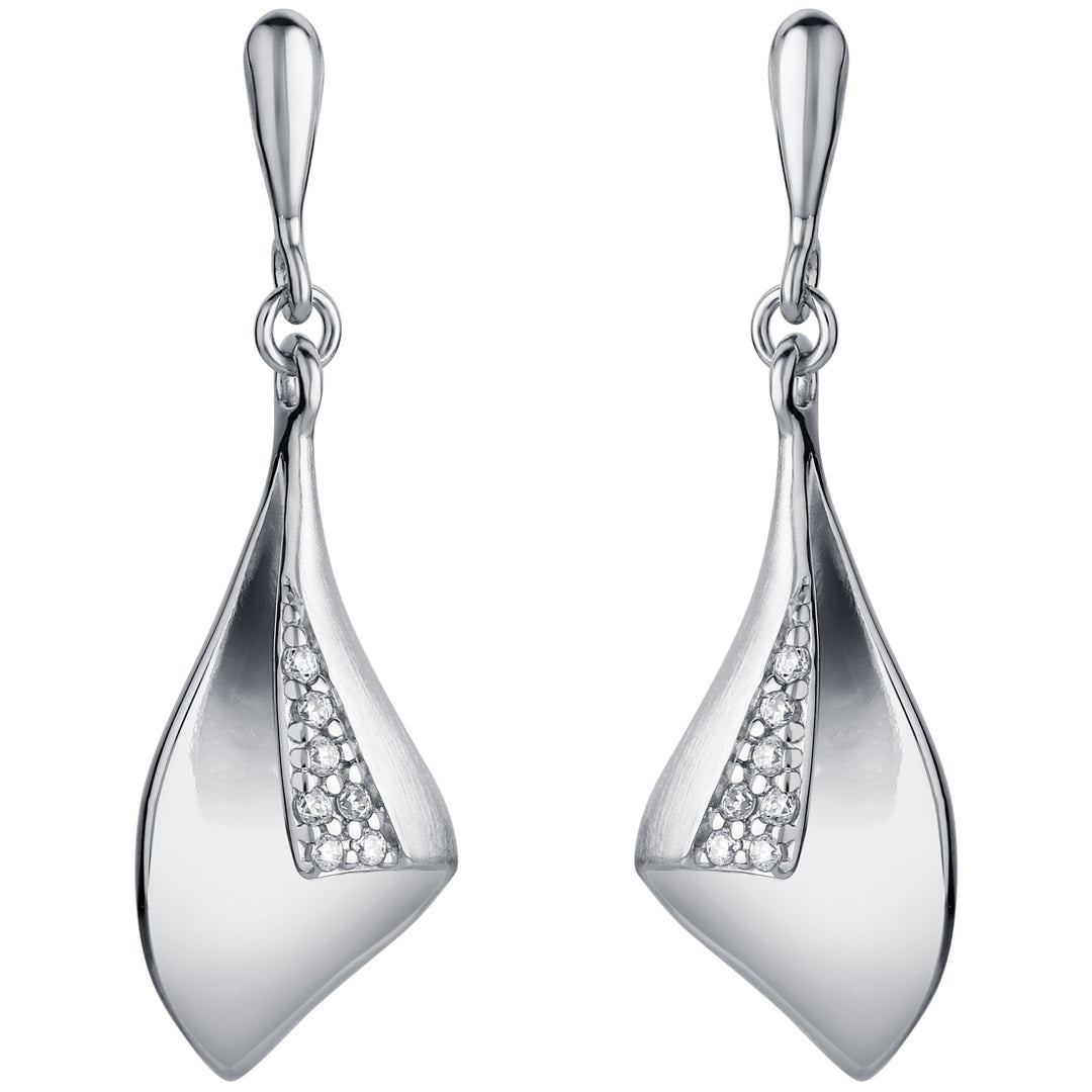 Sterling Silver Orchid Drop Earrings for Women