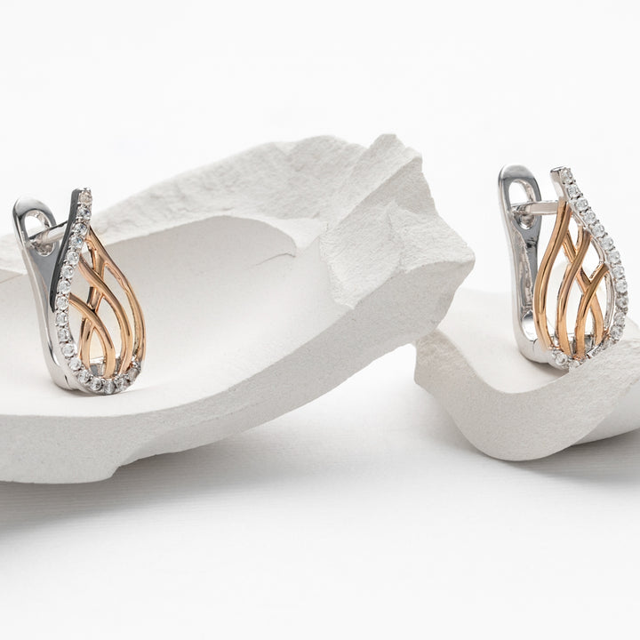 Sterling Silver Lattice Raindrop Earrings for Women