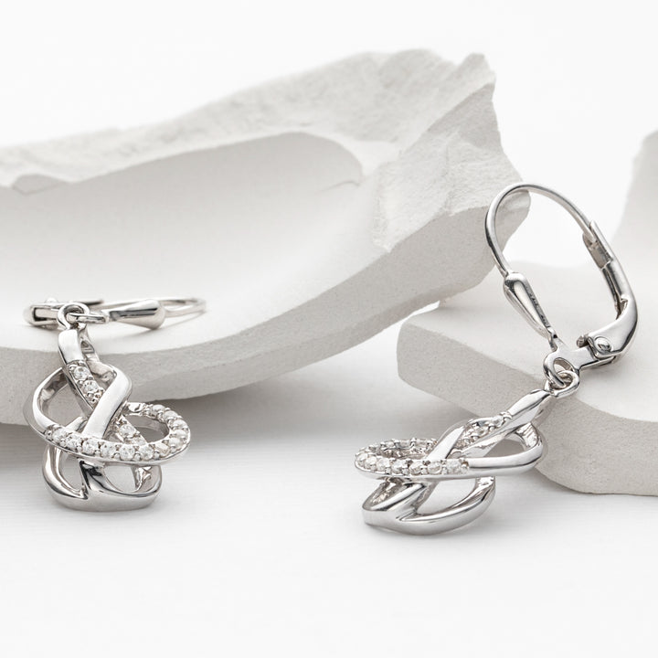 Sterling Silver Infinity Link Drop Earrings for Women
