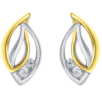 Two-Tone Sterling Silver Open Dewdrops Earrings for Women