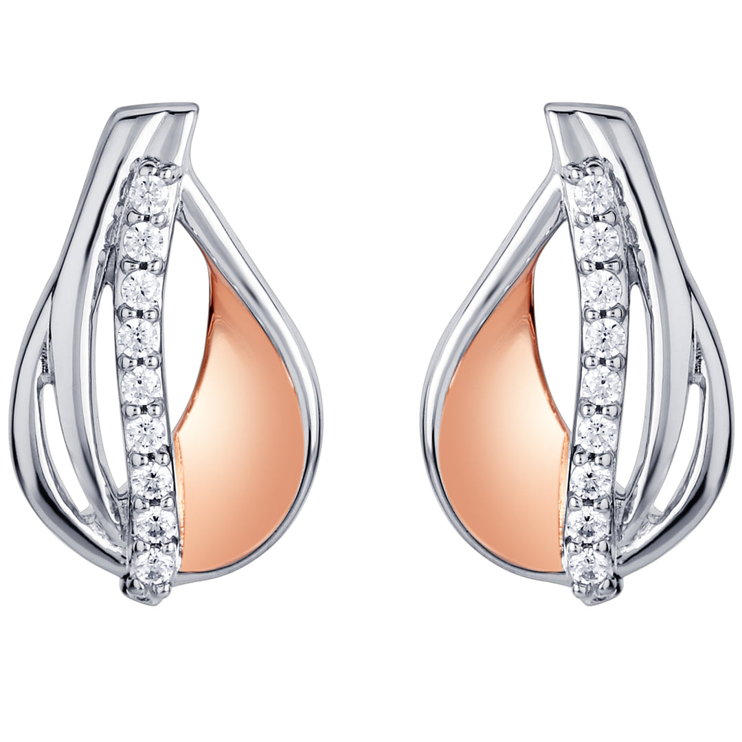 Two-Tone Sterling Silver Floating Dewdrop Earrings for Women