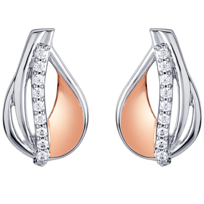 Two-Tone Sterling Silver Floating Dewdrop Earrings for Women