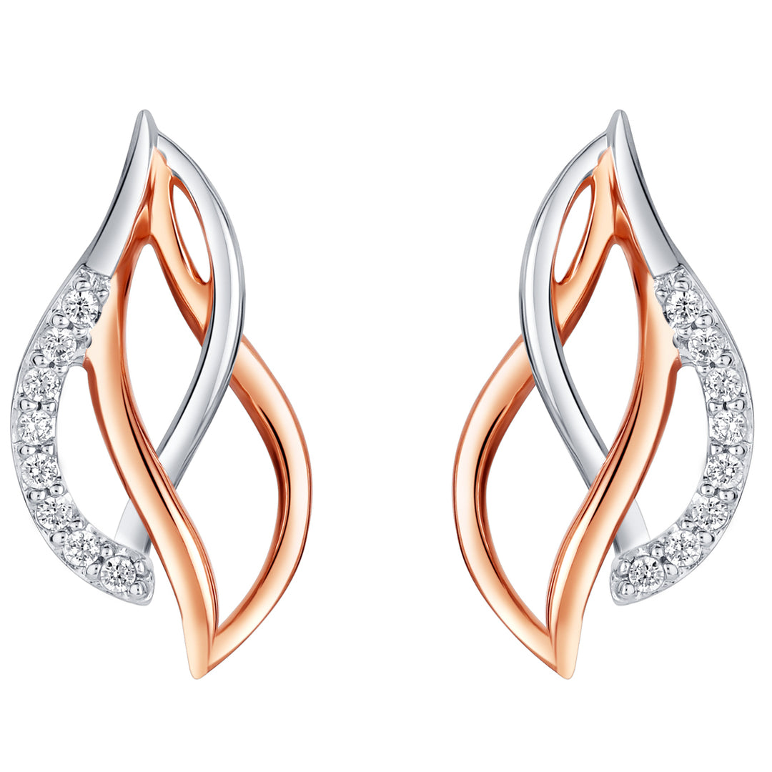 Two-Tone Sterling Silver Paisley Earrings for Women