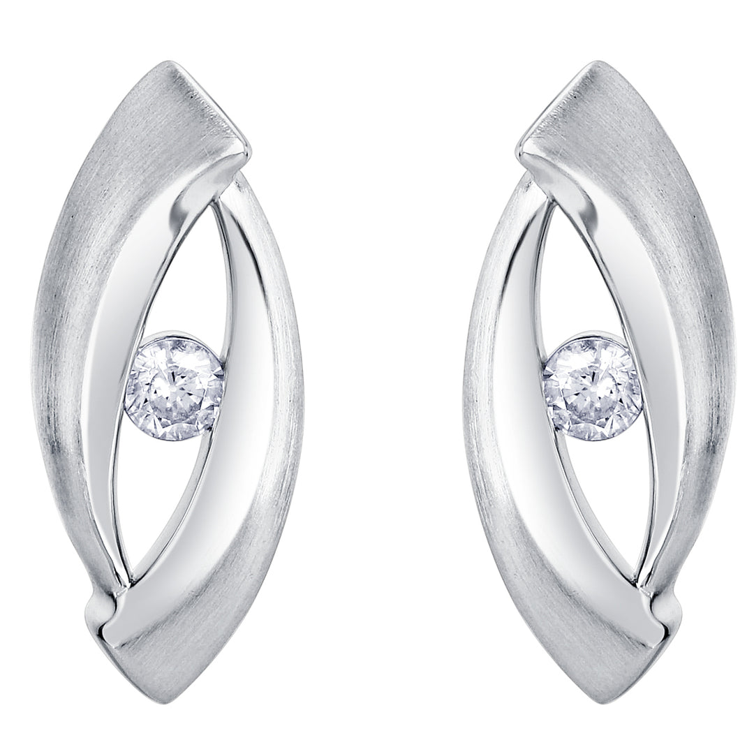 Sterling Silver Open Marquise Earrings for Women