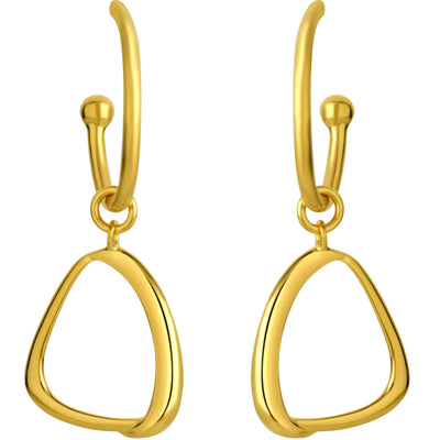 Yellow-Tone Sterling Silver Dangle Charm Earrings for Women