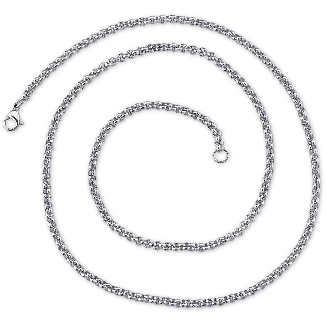 30 Inch 4mm Stainless Steel Rolo Link Chain Necklace