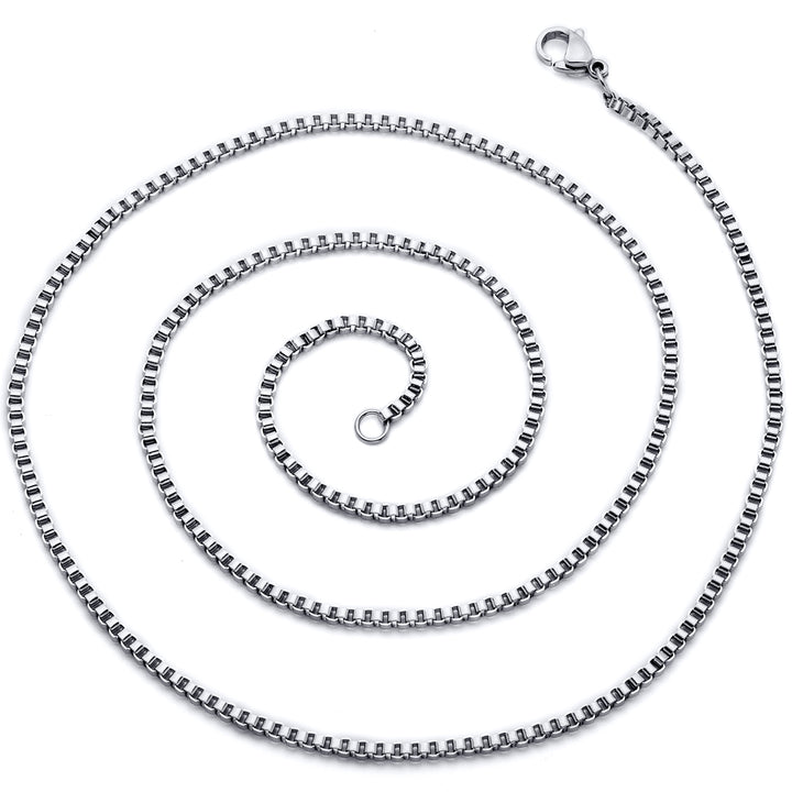 36 inch 2mm Stainless Steel Diamond Cut Box Chain Necklace