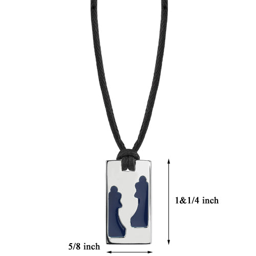Stainless Steel Dog Tag Bar Pendant Chess Queen Design