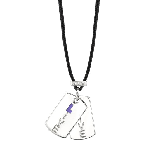 Purple Cancer Strength Fight Live Cause Pendant Adjustable Black Cord