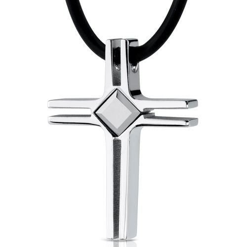 Stainless Steel Modern Cross Pendant