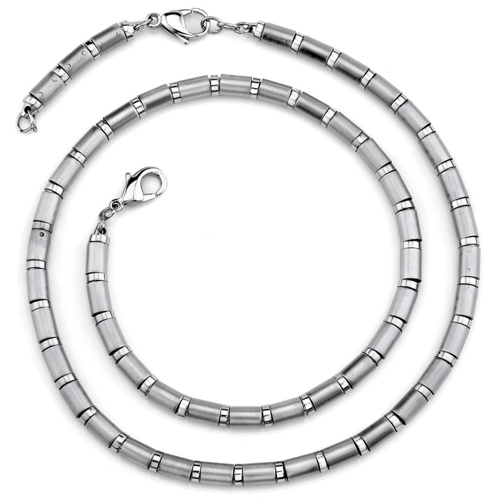 Classy Bamboo Style Stainless Steel Link Necklace