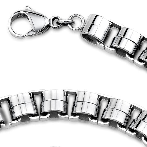Bikers Style Rolo Chain Link Stainless Steel Necklace