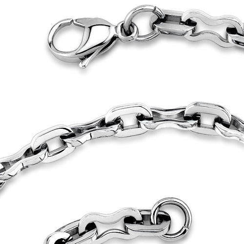 Classic High Polished Stainless Steel Link Necklace