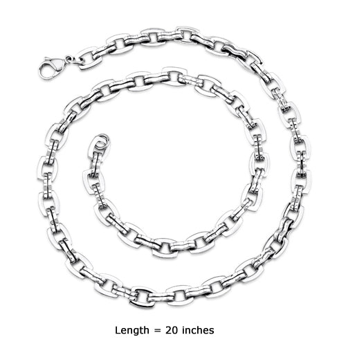 Designer Style High Polish Stainless Steel Necklace