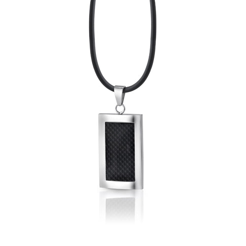 Black Carbon Fiber Pendant Necklace
