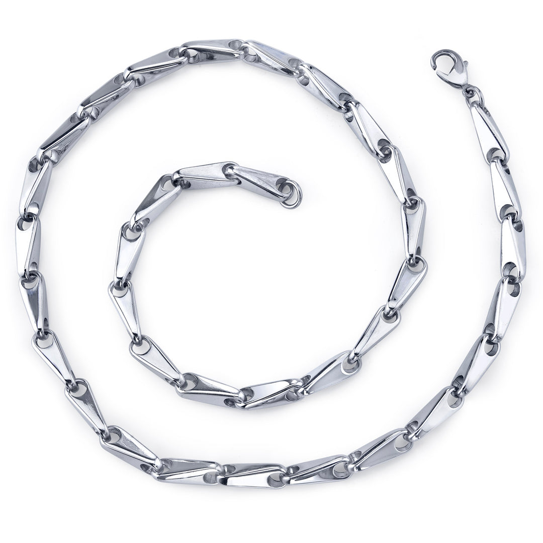 20 Inch Stainless Steel Fancy Conical Link Chain Necklace