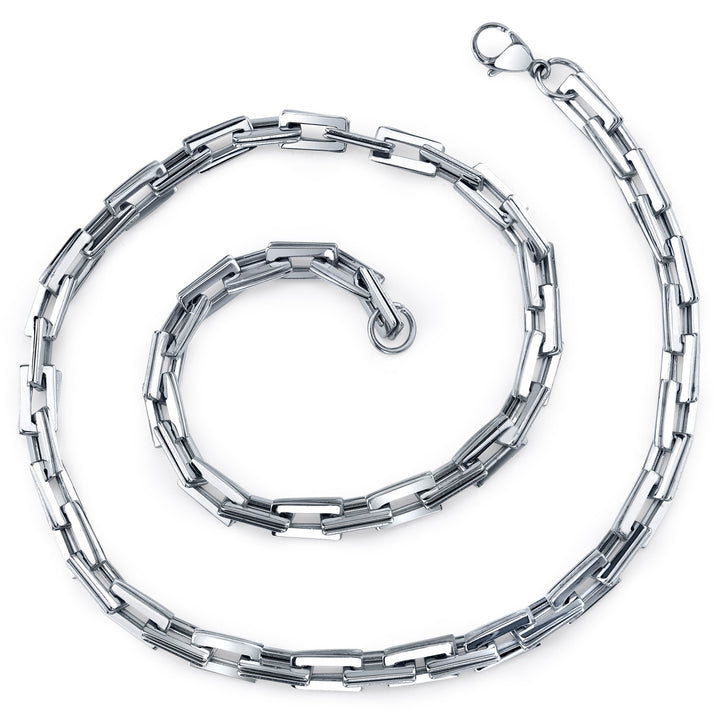 20 Inch Stainless Steel Double Rectangular Link Chain Necklace