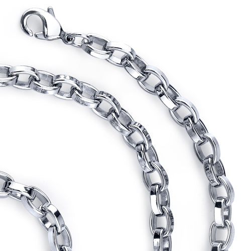 20 Inch Stainless Steel Rolo Link Chain Necklace
