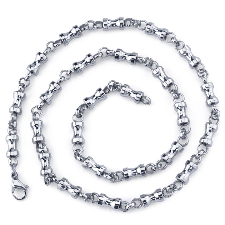 22 Inch Stainless Steel Dumbbell Links Chain Necklace