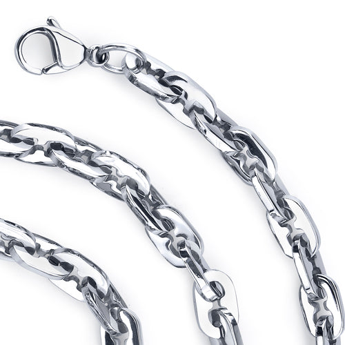 20 Inch Stainless Steel Fancy Link Chain Necklace