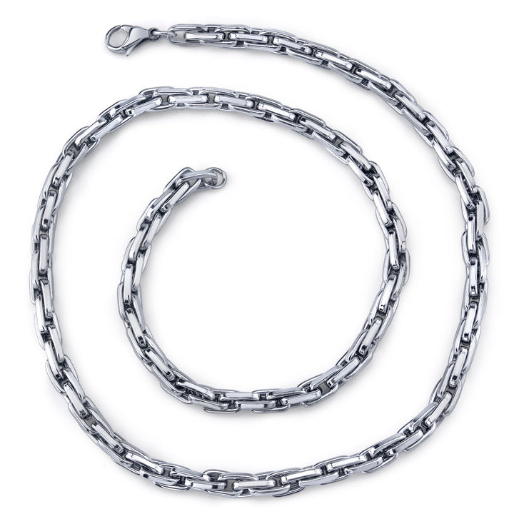 20 Inch 5mm Stainless Steel Designer Link Chain Necklace