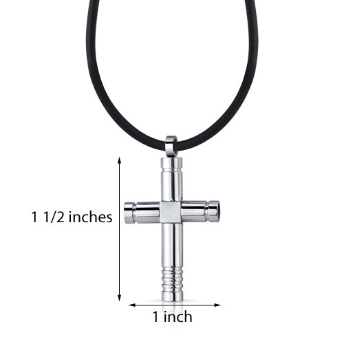 Stainless Steel Modern Cross Pendant Necklace