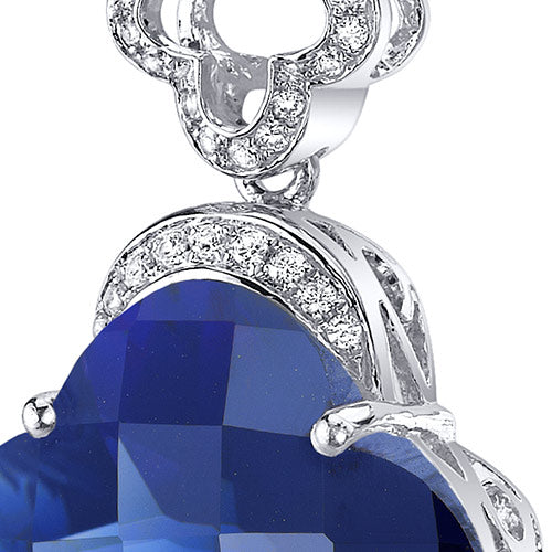Blue Sapphire Pendant Sterling Silver Lilly 21 Carats