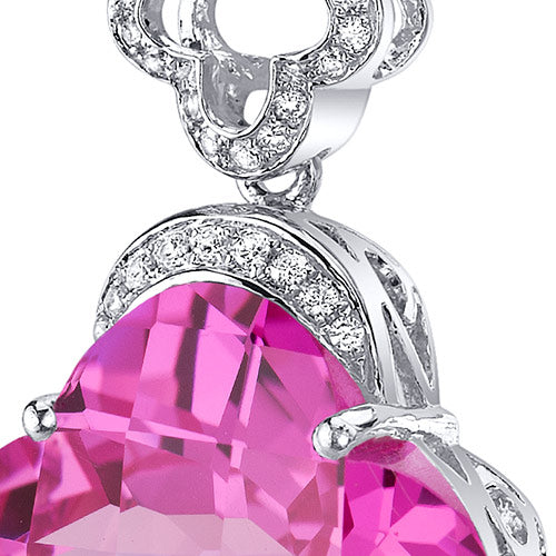 Pink Sapphire Pendant Sterling Silver Lilly 22 Carats