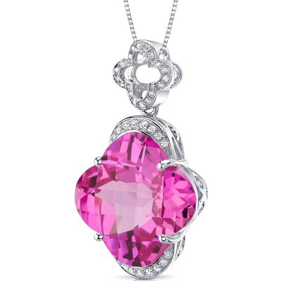 Pink Sapphire Pendant Sterling Silver Lilly 22 Carats