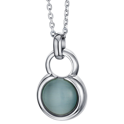 Sterling Silver Cat's Eye Amulet Charm Pendant